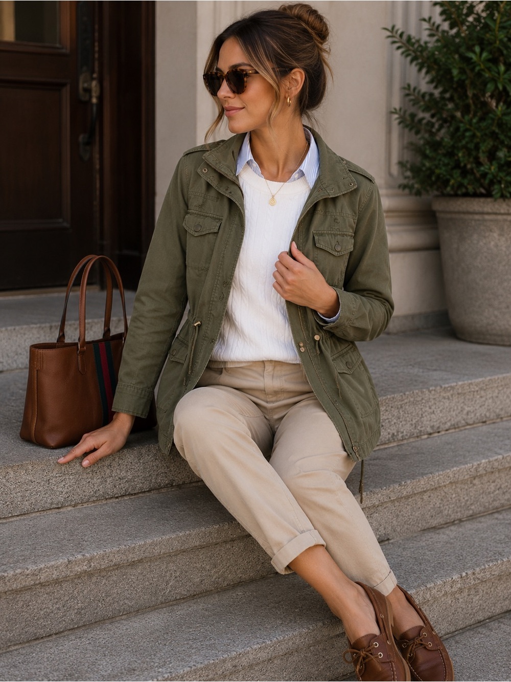 Outer Edge Khaki Utility Jacket